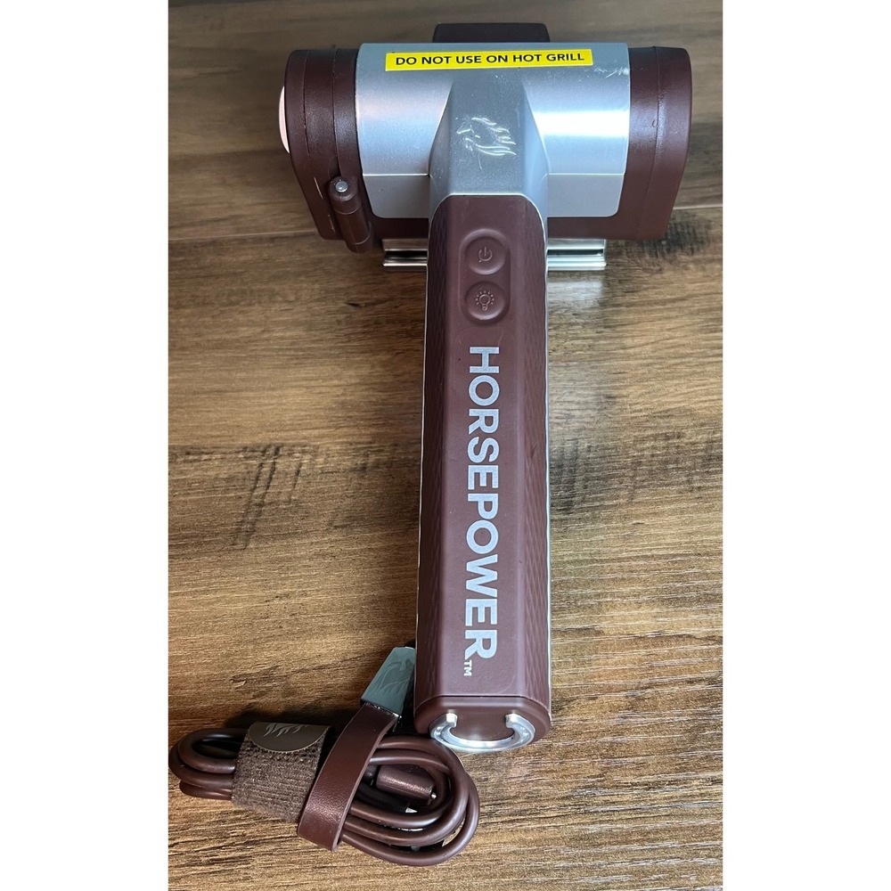 Grill Rescue Horsepower Giddy Up Motorized Chainmail Grill Brush Brown USB-C